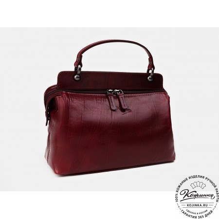 Женская кожаная сумка "Орнелла" (бордовая)